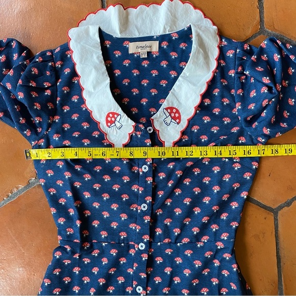 Timeless London Retro Mushroom Shirtwaist Tradcore Rockabilly Dress Embroidery 4 - Picture 10 of 11